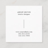 Moderner, eleganter Holzdesigner Quadratische Visitenkarte (Rückseite)