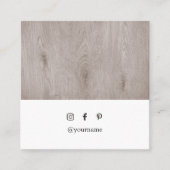 Moderner, eleganter Holzdesigner Quadratische Visitenkarte (Vorderseite)