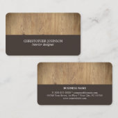 Moderner, eleganter Holzdesigner Visitenkarte (Vorne/Hinten)