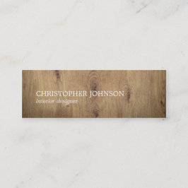 Moderner eleganter hölzerner weißer Innenarchitekt Mini Visitenkarte