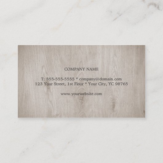 Moderner, eleganter Holzmonogramm-Berater Visitenkarte (Rückseite)