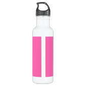 Moderner Eleganter Hot-Pink-Individuelle Name Edelstahlflasche (Rückseite)