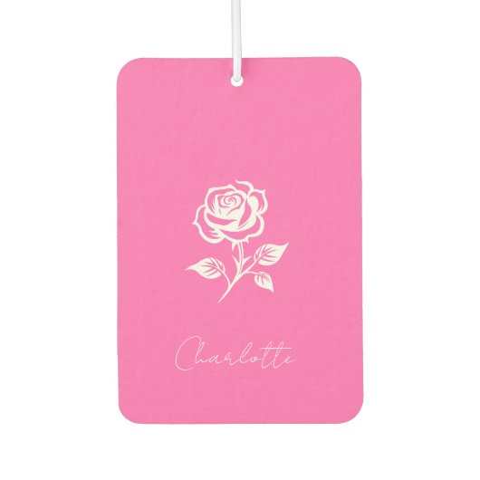 Moderner eleganter Individuelle Name in warmen Ros Autolufterfrischer (Vorderseite)