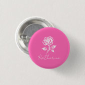 Moderner eleganter Individuelle Name in warmen Ros Button (Vorne & Hinten)