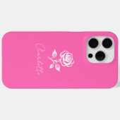 Moderner eleganter Individuelle Name in warmen Ros Case-Mate iPhone Hülle (Rückseite (Horizontal))