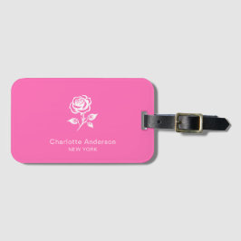 Moderner eleganter Individuelle Name in warmen Ros Gepäckanhänger