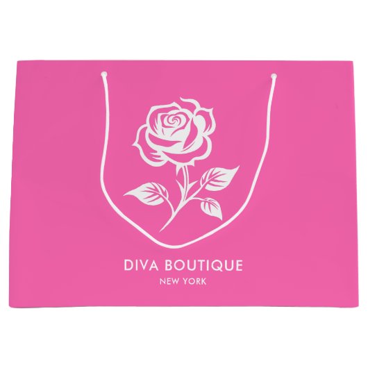 Moderner eleganter Individuelle Name in warmen Ros Große Geschenktüte (Vorderseite)