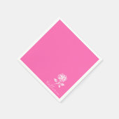 Moderner eleganter Individuelle Name in warmen Ros Serviette (Ecke)