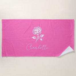 Moderner eleganter Individuelle Name in warmen Ros Strandtuch