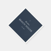 Moderner Eleganter Individuelle Name Navy Blue Anc Serviette (Ecke)
