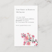 Moderner, eleganter japanischer Kranich und Kirsch Visitenkarte (Rückseite)