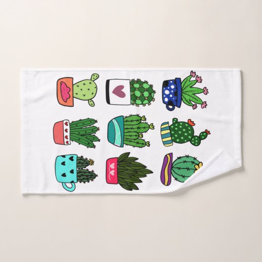 Moderner eleganter Kaktus in einem Topftuch-Set Badhandtuch Set (Handtuch)