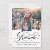 Moderner Eleganter Kalligraphie-Abschluss Einladung (Vorderseite)