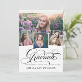 Moderner Eleganter Kalligraphie-Abschluss Einladung (Stehend Vorderseite)