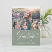 Moderner Eleganter Kalligraphie-Abschluss Einladung (Stehend Vorderseite)