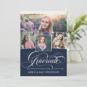 Moderner Eleganter Kalligraphie-Abschluss Einladung (Stehend Vorderseite)