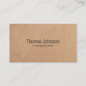 Moderner, eleganter Kraft Dark Gray Consultant Visitenkarte (Vorderseite)