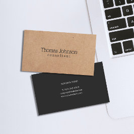 Moderner, eleganter Kraft Dark Gray Consultant Visitenkarte