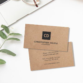 Moderner, eleganter Kraft Paper Monogram Consultan Visitenkarte