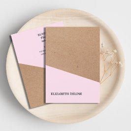 Moderner, eleganter Kraft Paper Rose Designer Räum Visitenkarte