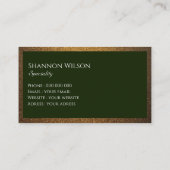 Moderner, eleganter Kupferrahmen mit goldfarbenem  Visitenkarte (Rückseite)