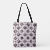 Moderner eleganter Lavendel Damask Tasche (Rückseite)