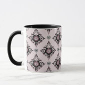 Moderner eleganter Lavendel Damask Tasse (Links)