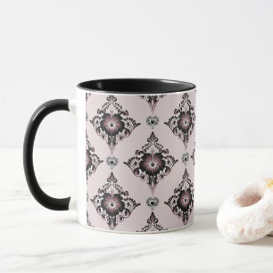 Moderner eleganter Lavendel Damask Tasse