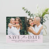 Moderner Eleganter Lavendel Lila 2 Foto Save The Date (Stehend Vorderseite)
