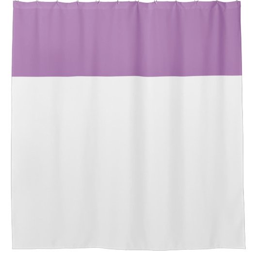 Moderner, eleganter Lavendel Lila weißer Farbblock Duschvorhang (Vorderseite)
