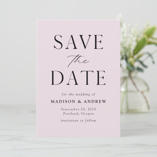 Moderner Eleganter Lavendel QR Code Save The Date (Stehend Vorderseite)
