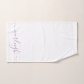 Moderner eleganter Lavendel-Skriptname Weiß Badhandtuch Set (Handtuch)