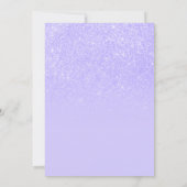 Moderner Eleganter Lila Glitzer 21. Geburtstag Einladung (Rückseite)
