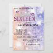 Moderner, eleganter Lila Glitzer Save the Date (Vorderseite)