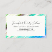 Moderner eleganter Lila Grüner Marmorkünstler Visitenkarte (Rückseite)