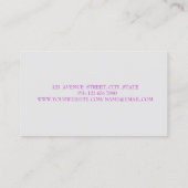 Moderner eleganter Lila, weißer Lotus Visitenkarte (Rückseite)