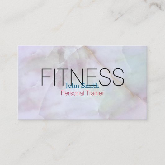 Moderner, eleganter Marble Personal Fitness Traine Visitenkarte (Vorderseite)