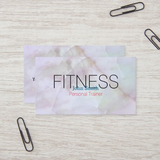 Moderner, eleganter Marble Personal Fitness Traine Visitenkarte (Vorderseite/Rückseite Beispiel)