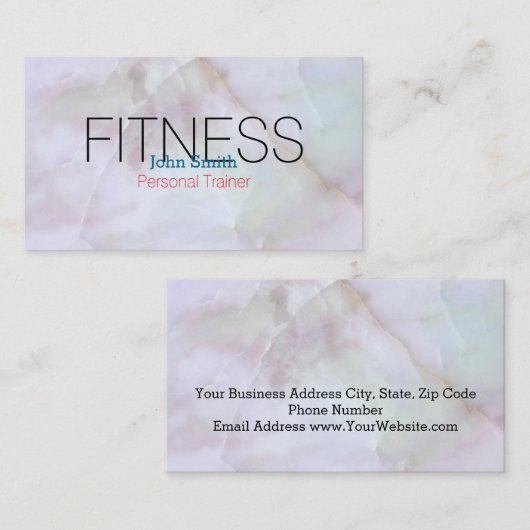 Moderner, eleganter Marble Personal Fitness Traine Visitenkarte (Vorne/Hinten)