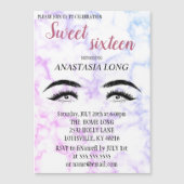 Moderner, eleganter Marmor, Imitat Lashes Magneteinladung (Vorderseite)
