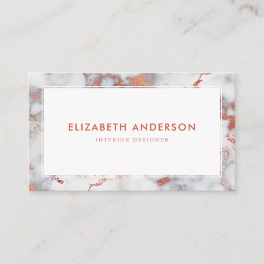 Moderner eleganter Marmorboden Beruflich Visitenkarte (Vorderseite)