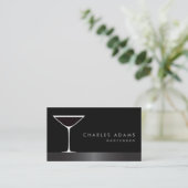 Moderner, eleganter Martini Cocktail Barkeeper Visitenkarte (Stehend Vorderseite)