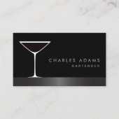 Moderner, eleganter Martini Cocktail Barkeeper Visitenkarte (Vorderseite)
