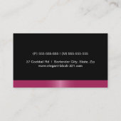 Moderner, eleganter Martini Cocktail Barkeeper Visitenkarte (Rückseite)