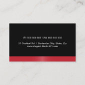 Moderner, eleganter Martini Cocktail Barkeeper Visitenkarte (Rückseite)