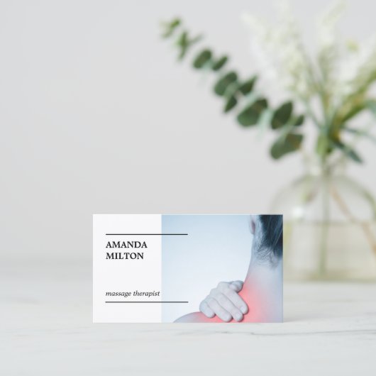 Moderner Eleganter Massagetherapeut Business Ca Visitenkarte (Stehend Vorderseite)