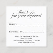 Moderner Eleganter Massagetherapeut für Foto Empfehlungskarte (Rückseite)