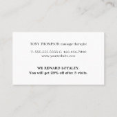 Moderner Eleganter Massagetherapeut Gray Gold Treuekarte (Rückseite)