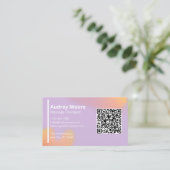 Moderner Eleganter Massagetherapeut QR-Code Visitenkarte (Stehend Vorderseite)