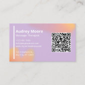 Moderner Eleganter Massagetherapeut QR-Code Visitenkarte (Vorderseite)